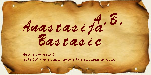 Anastasija Bastašić vizit kartica